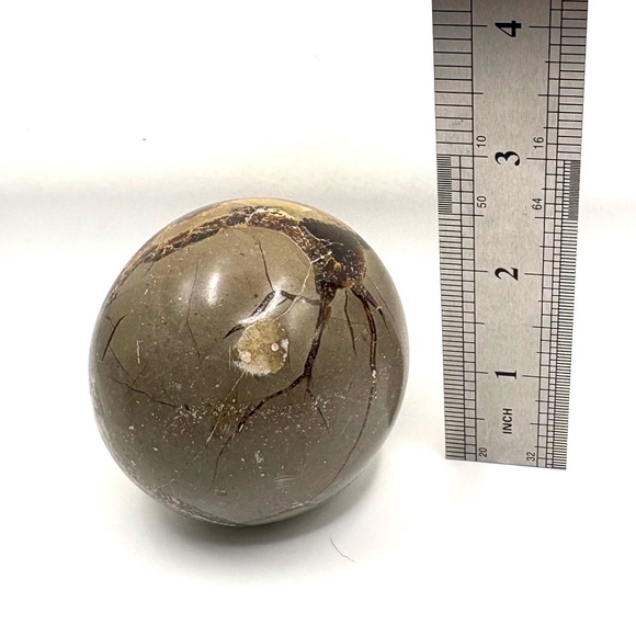 Set of 3 Crystal Spheres- Volcano Agate, Septarian & Orca Agate- with stand - Picture 7 of 10